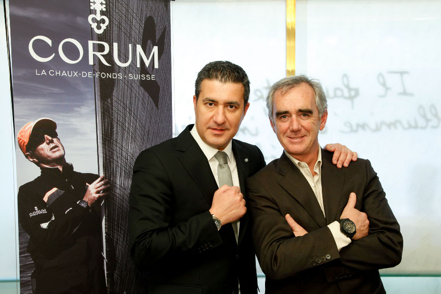 Loïck Peyron Corum Ambassador and Antonio Calce Corum CEO- photo: Jess Hoffman