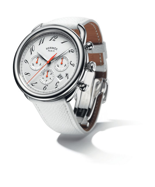 Hermès Arceau Chrono Colors Vernis blanc Hermès Arceau Chrono Colors Vernis blanc